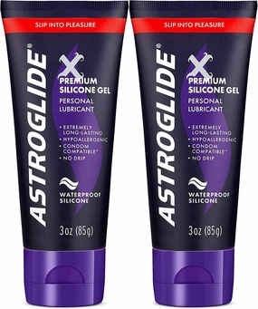 Astroglide X Silicone Based Sex Lube Gel (3 oz.) | Waterproof & Long-Lasting Personal Lubricant Gel | Condom Safe | Not Made with Parabens or Glycerin | Intimate Lube for Couples (Pack of 2)