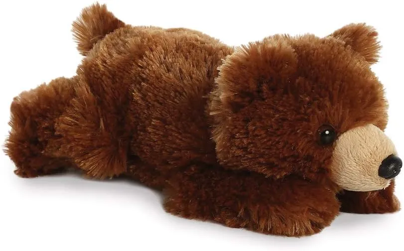 AURORA, 31740, Mini Flopsie Grizzly Bear, 8In, Soft Toy, Brown