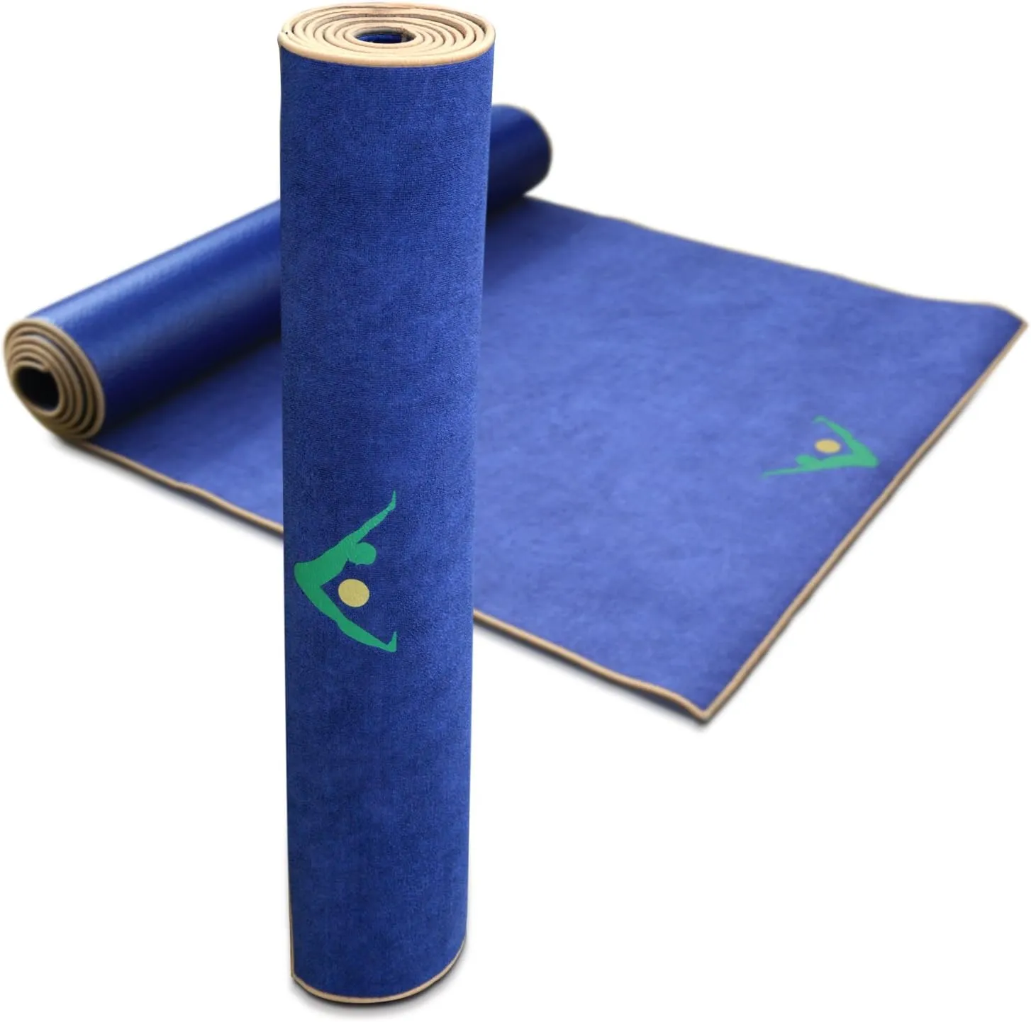 AURORAE Synergy 2in1 Hot Yoga Mat with integrated Non Slip Microfiber Towel. No Slipping No Bunching/Odor Patent Protected, Machine Washable