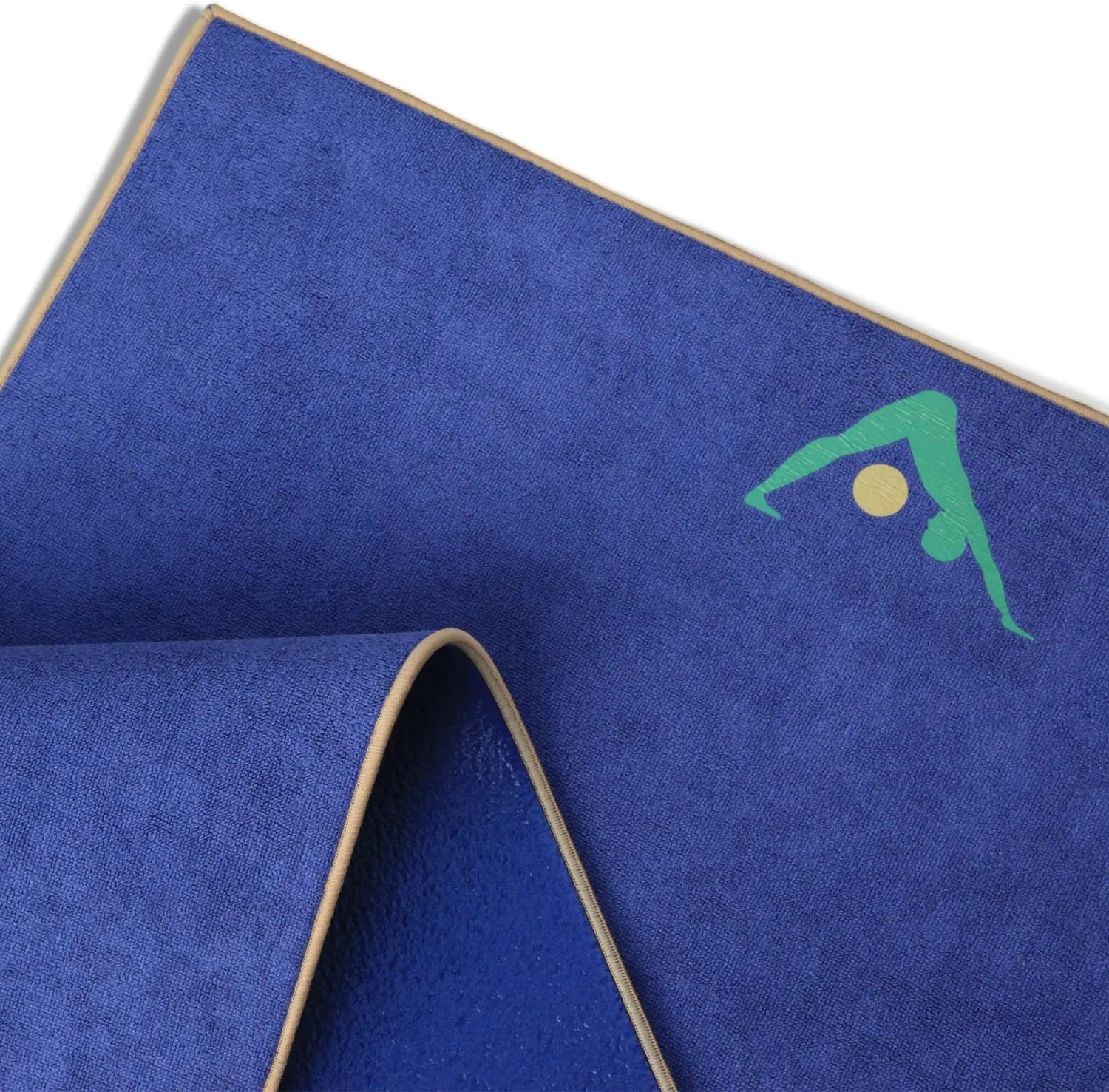AURORAE Synergy 2in1 Hot Yoga Mat with integrated Non Slip Microfiber Towel. No Slipping No Bunching/Odor Patent Protected, Machine Washable