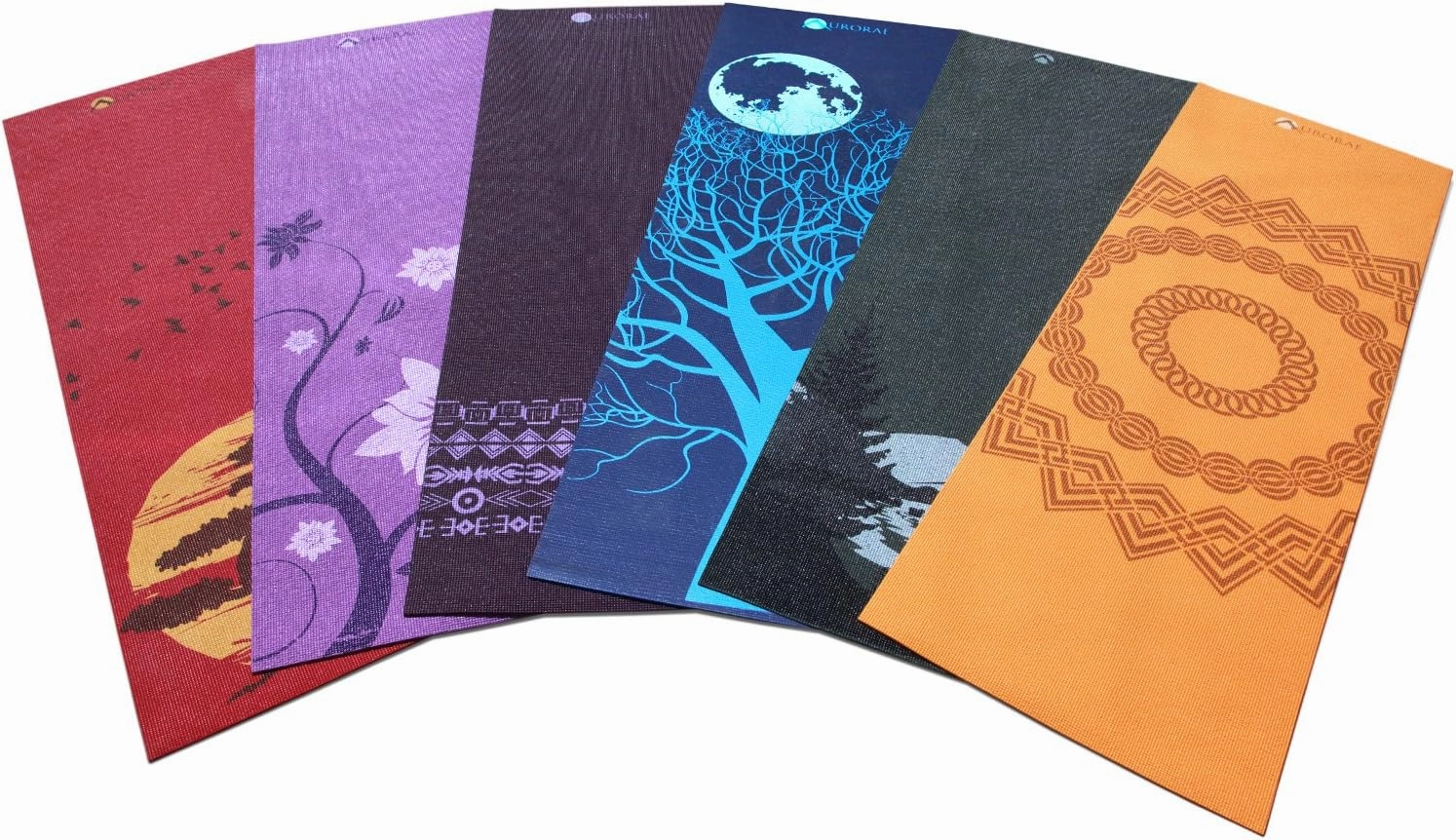 AURORAE Classic/Printed Extra Thick and Long Yoga Mat. Slip Free Rosin included