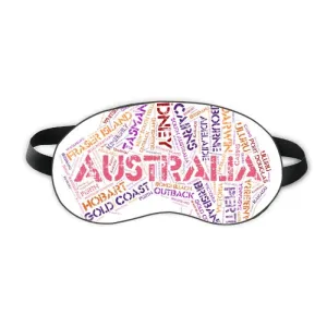 Australia Flavor Map Scenic Spots Illustration Sleep Eye Shield Soft Night Blindfold Shade Cover
