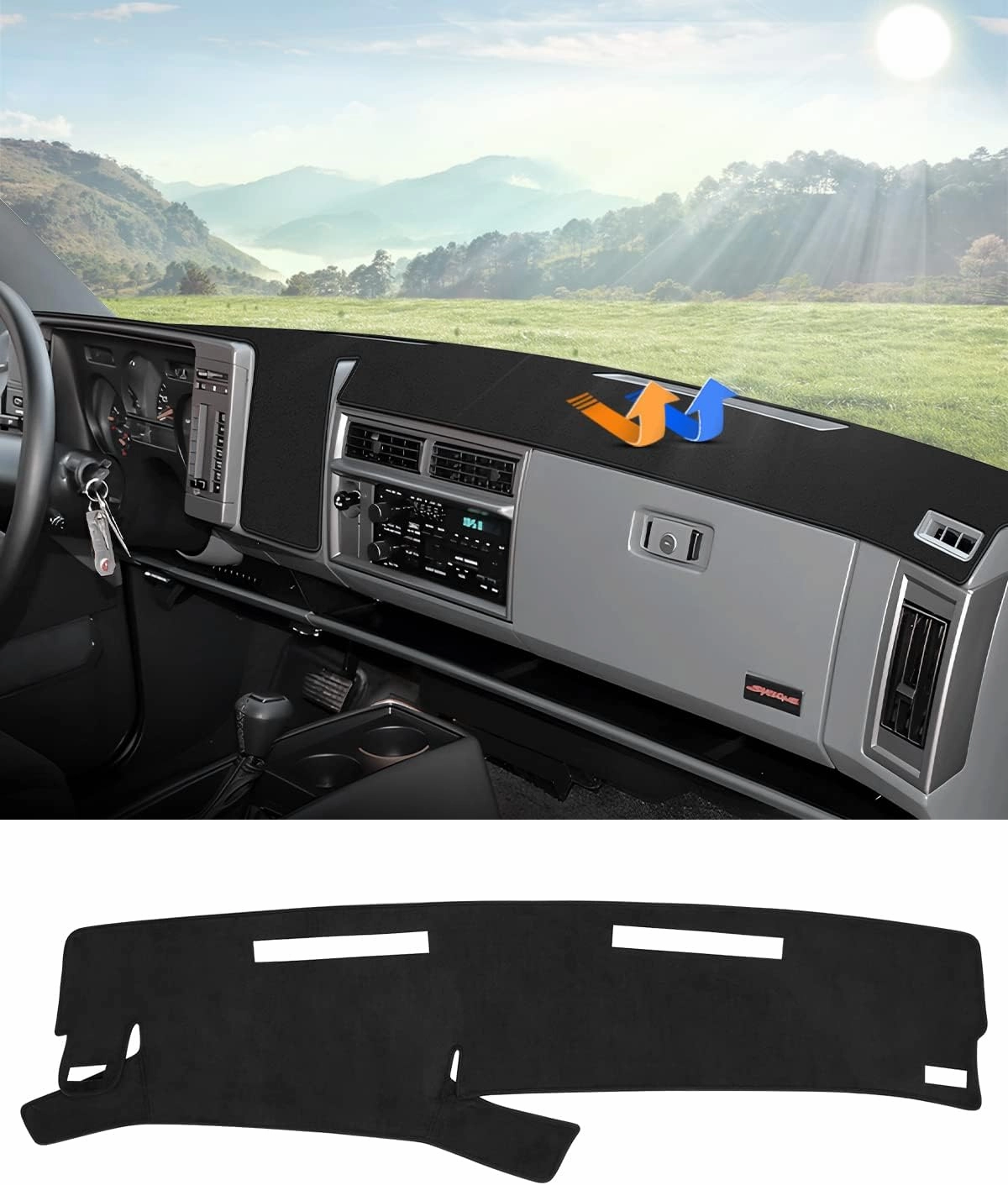 Autorder Dashboard Cover Mat for 1986-1993 Chevy Chevrolet S10 Blazer/GMC S15 Jimmy Sonoma/1991-1994 Oldsmobile Bravada Accessories Dash Cover Flannel Dash Mat Sunshade Glare UV Rays Protector