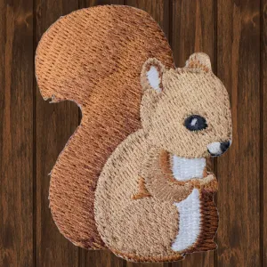 Baby Squirrel Embroidered Patch — Iron or Sew On