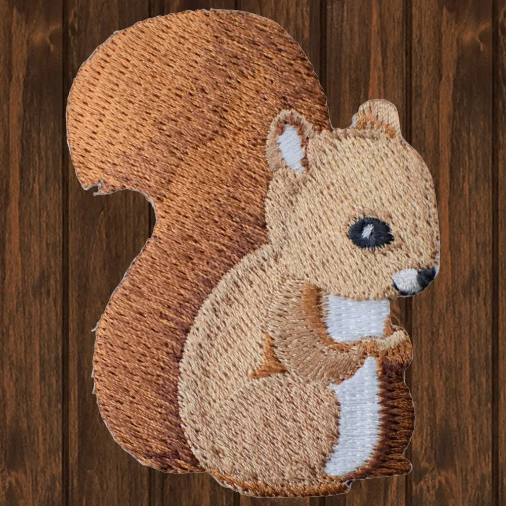Baby Squirrel Embroidered Patch — Iron or Sew On