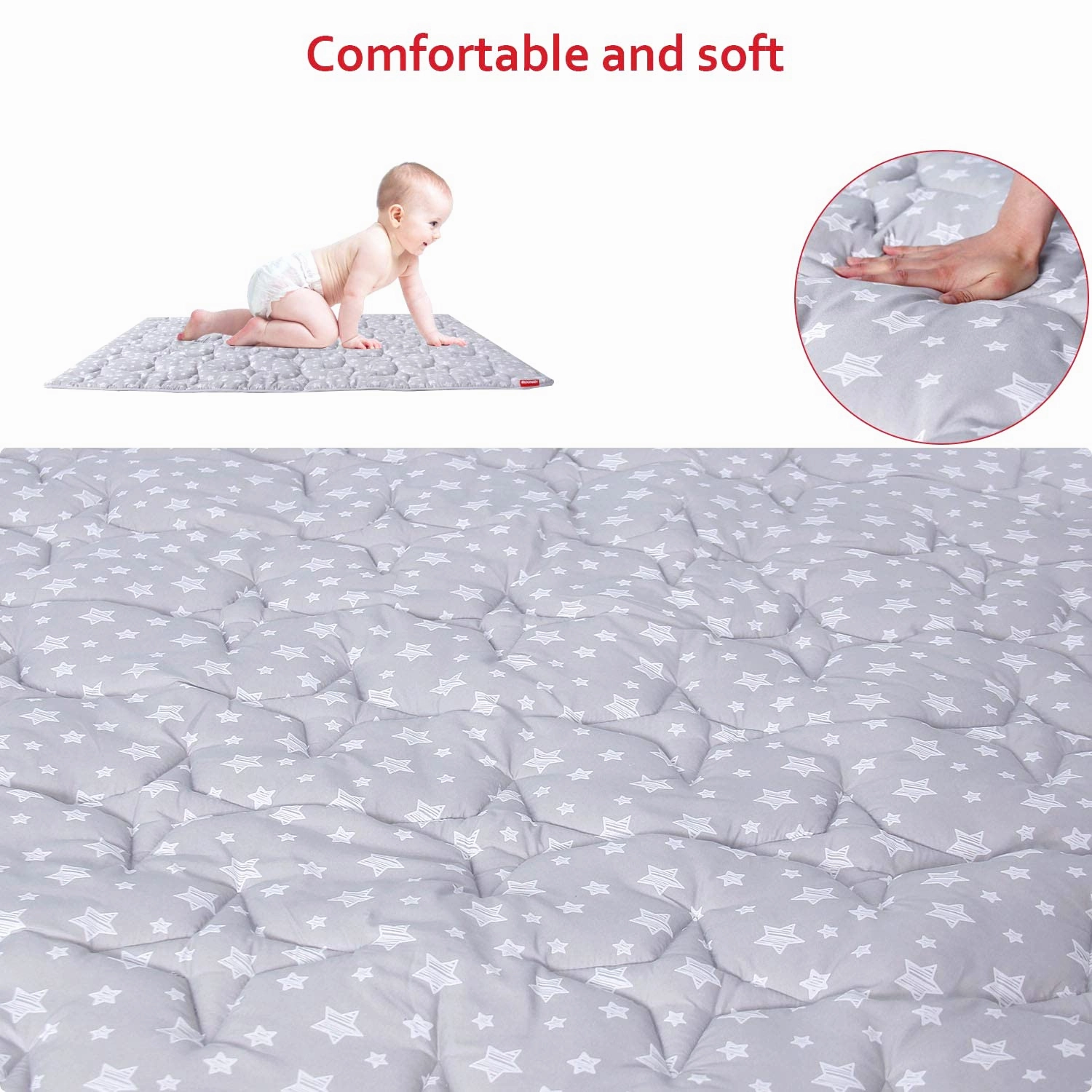 Baby Play Mat Extra Thick, Large, Crawling Mat Non Slip Cushioned Baby Mats for Playing 79x55 Inches, Baby Playmat Floor Mat for Babies, Toddlers