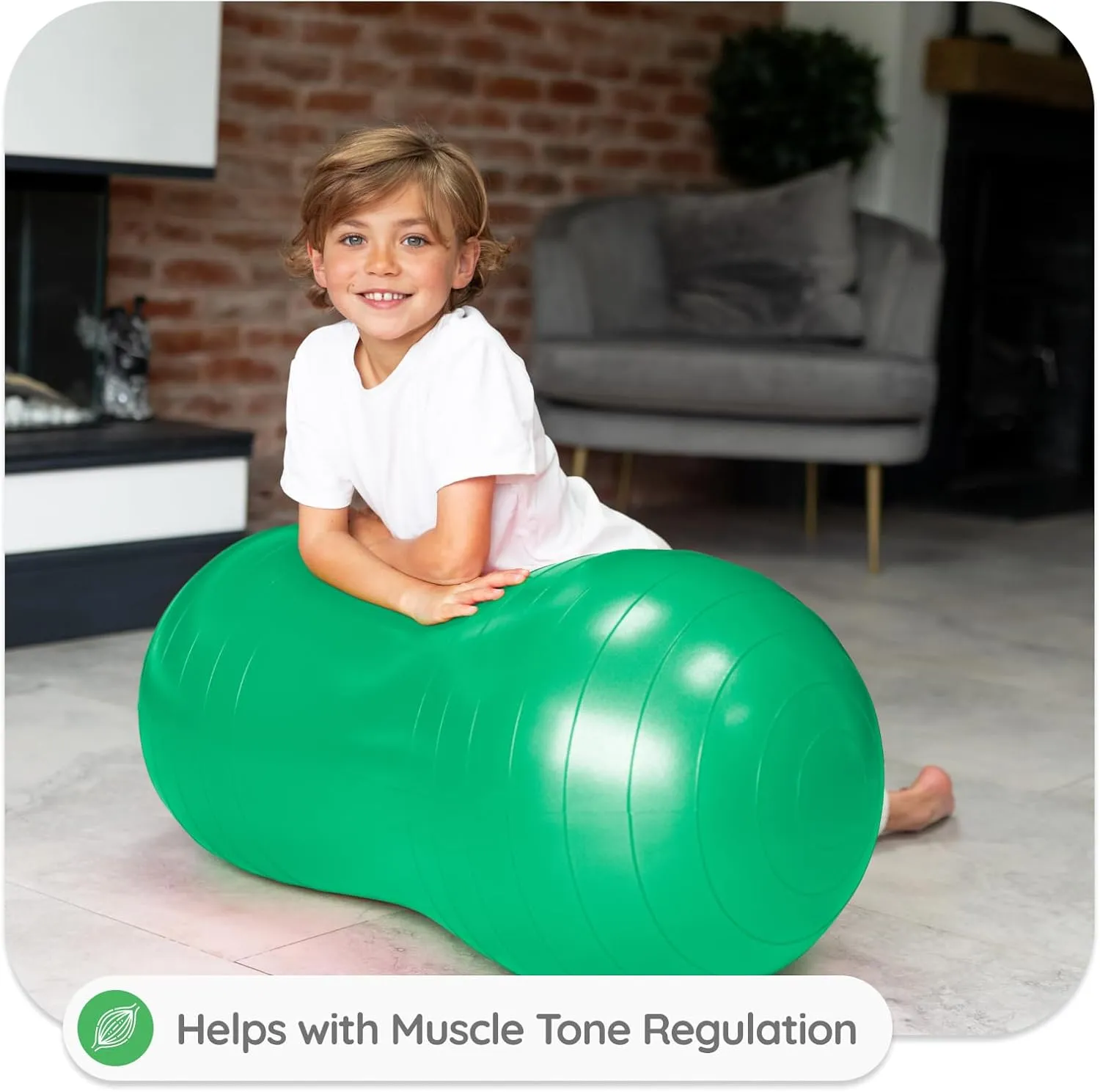 BABYGO® Sensory Exercise Ball | Peanut Ball for Kids | Autism Therapy Calming Development Activities Motor Skills | Exercise Book & Pump Included 45CM,Blue|Orange