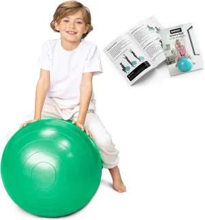 BABYGO® Sensory Exercise Ball | Peanut Ball for Kids | Autism Therapy Calming Development Activities Motor Skills | Exercise Book & Pump Included 45CM,Blue|Orange