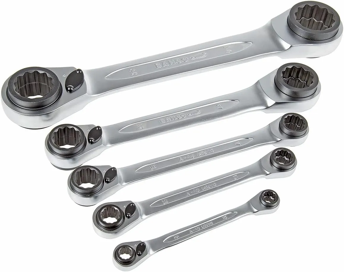 Bahco BAHS4RM5T 8-36 mm Reversible Ratchet Spanner (Set of 5)