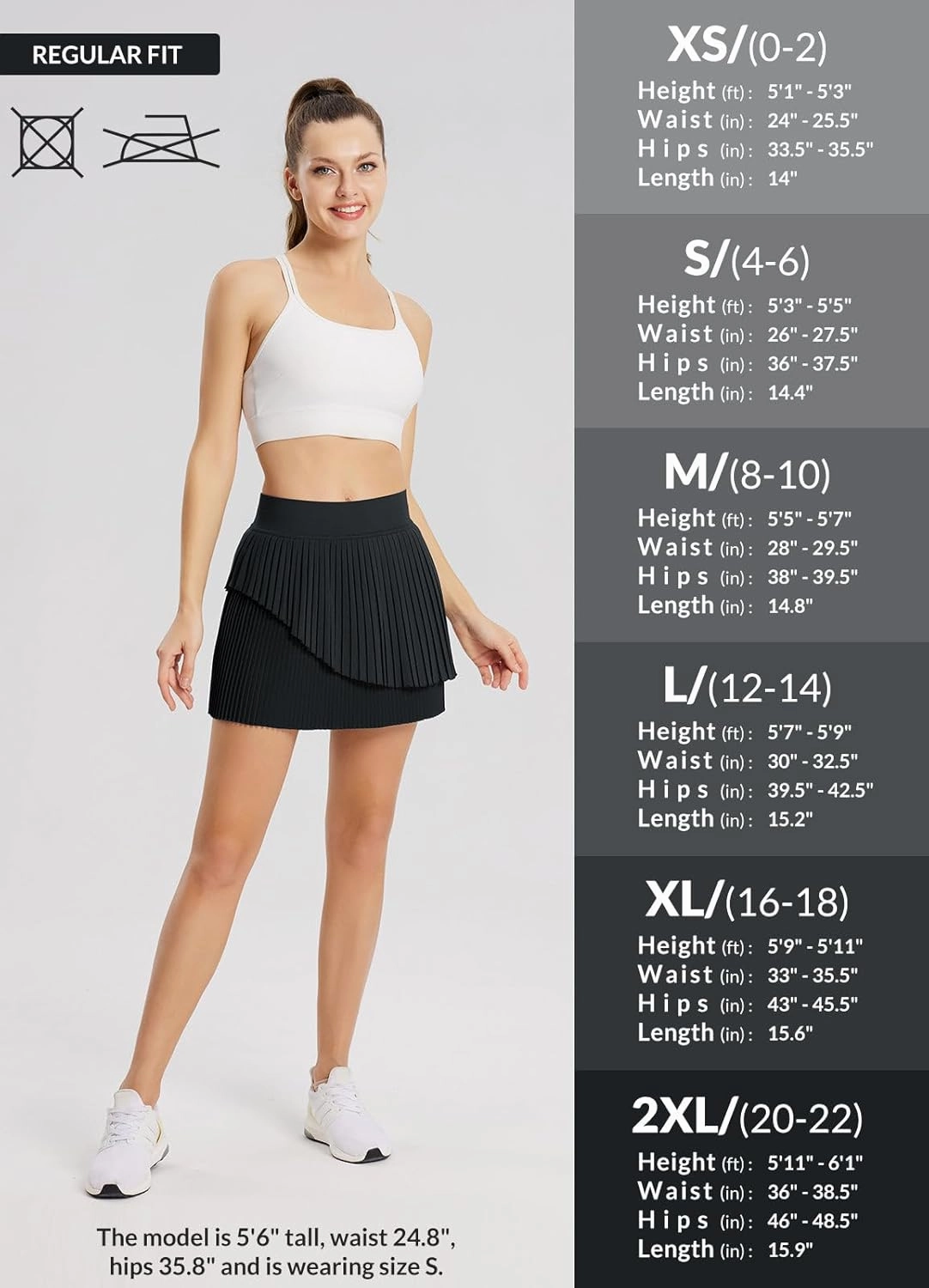 baleaf Womens Pleated Tennis Skirt Double Layered Flowy Golf Skorts High Waisted with Shorts Pockets Athletic Running