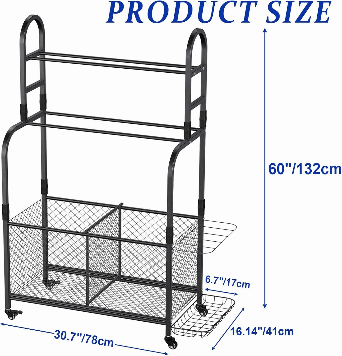Ball Stroage Rack | Sports Equipment Organizer | Ball Rack for Basketball, Volley Ball, Soccer | Indoor and Outdoor Ball Rack for Home, School, Yard, Gym