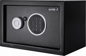 Barska Digital Keypad Home & Office Steel Security Safe Lock Box with Deadbolts - 0.41 Cu Ft Compact