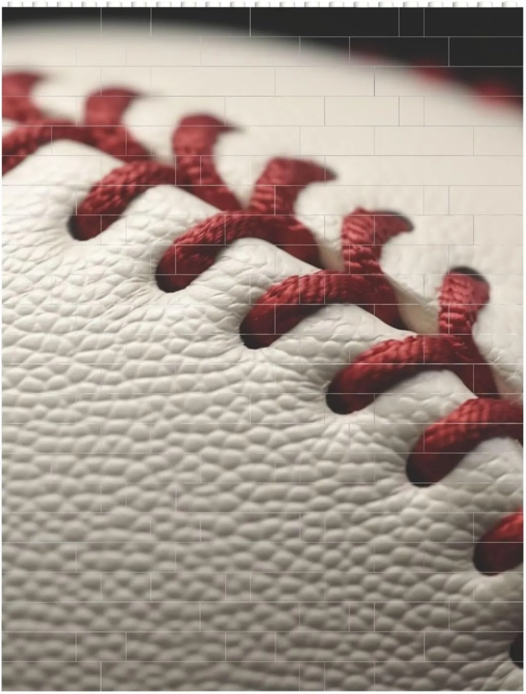 Baseball Lace Close Up Building Block Puzzle Personalized Building Bricks for Adults Square Shaped Block Puzzle Building Brick Block Puzzles Valentine's Day Gifts for Home Decor Brick Puzzle