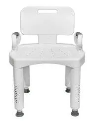 Bath Bench, McKesson, Removable Arm Rail Plastic Frame Removable Back 16 to 20-1/2 Inch Height, 146-RTL12505 - Case of 4