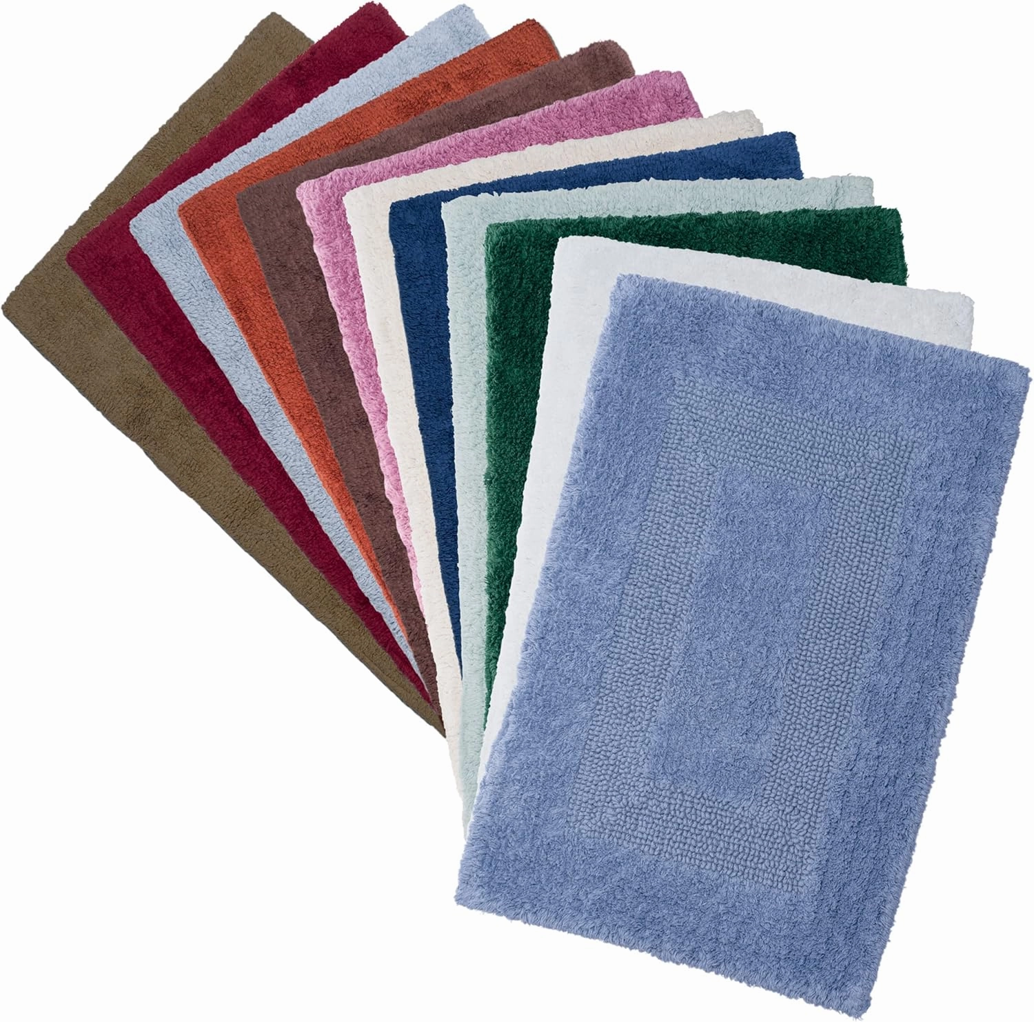 Bathroom Rugs - 2-Piece Cotton Bathroom Mat Set - Machine Washable Bath Mats for Washroom, Kitchen, or Laundry Room by Lavish Home (Taupe)