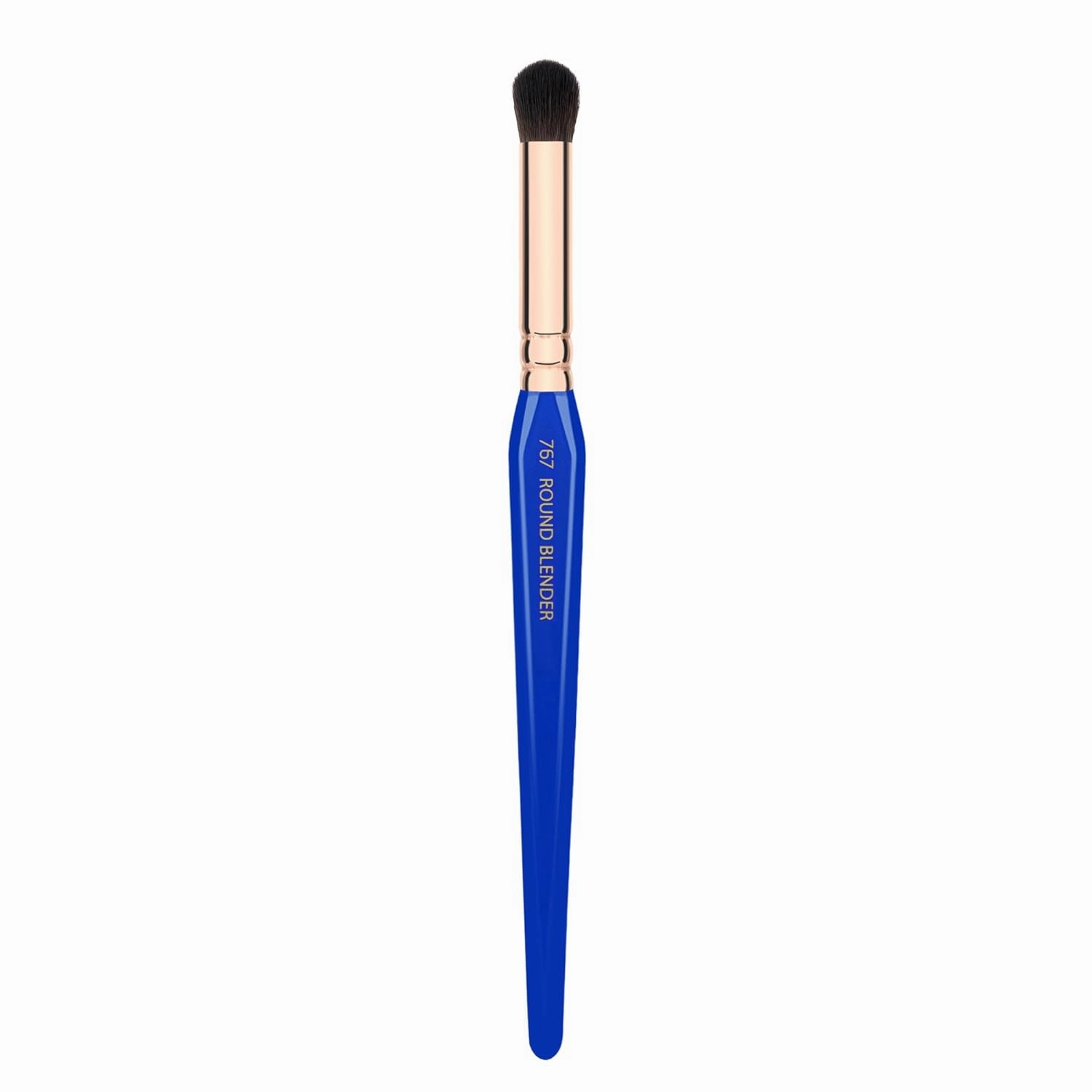 Bdellium Tools Professional Makeup Brush - Golden Triangle 767 Round Blender - With All Vegan and Soft Synthetic Fibers, For Blending & Smoothing (Blue, 1pc)