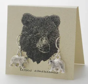 Bear Dangle Earrings sterling plate Natural History