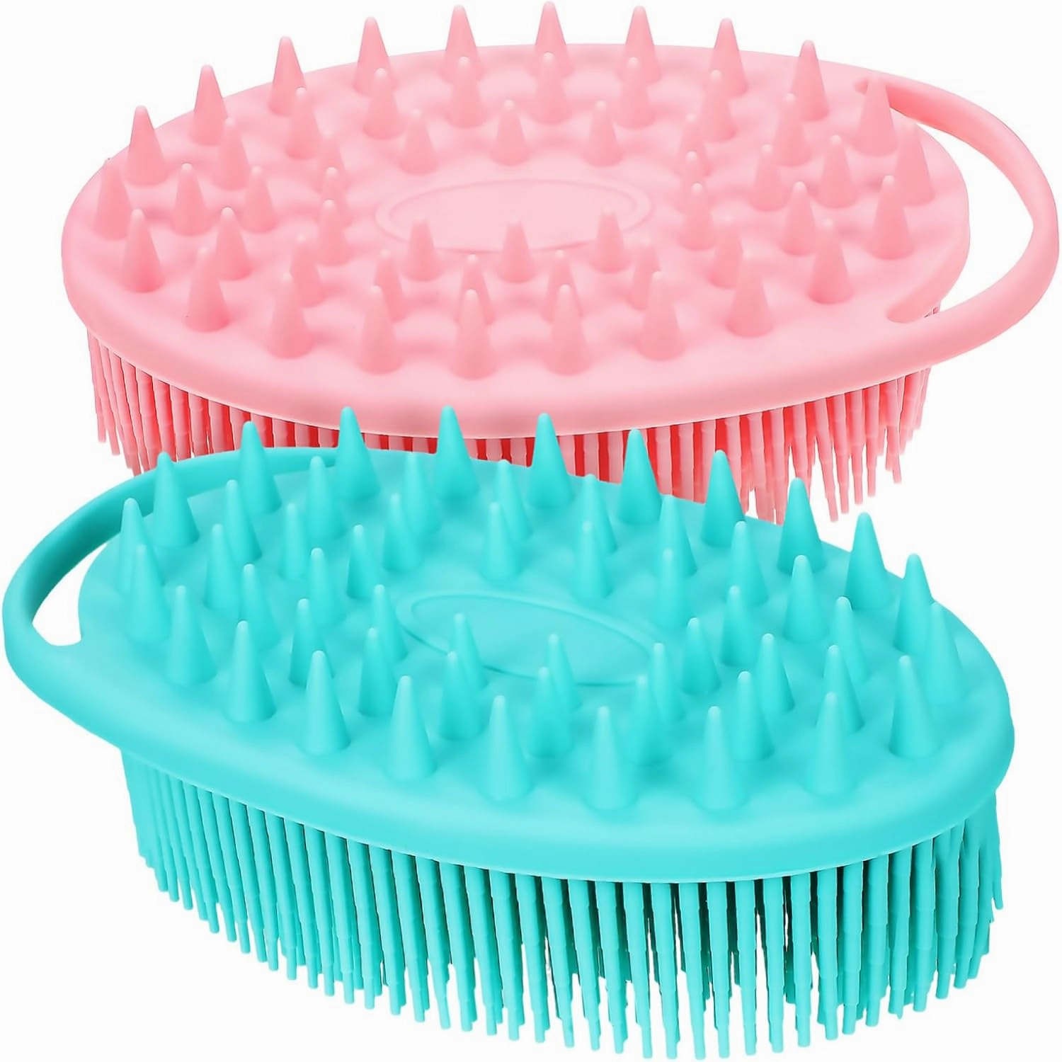 Beaupretty 2 Pack Silicone Body Brush Dual-Sided Exfoliating Bath Massage Tool Soft Bristles for Gentle Cleansing Body Scrub Brush Hook