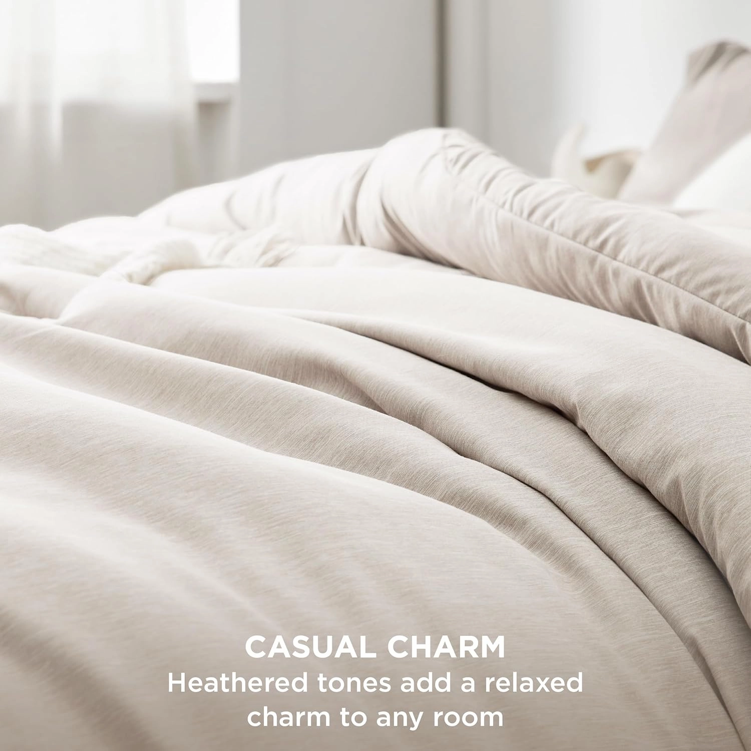 Bedsure King Size Comforter Set - Beige Soft Bedding for All Seasons, Cationic Dyed Bed Set, 3 Pieces, 1 King Size Comforter (104"x90") and 2 Pillow Shams (20"x36" 2")