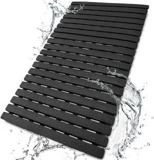 BEMISO Shower Mat Non Slip Bathtub Mat with Suction Cups and Drain Holes 27.5 x15.7 Inch Bath Mat for Tub & Shower.Easy Dry,Easy to Cut,Eco-Friendly