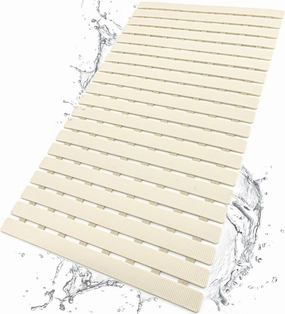 BEMISO Shower Mat Non Slip Bathtub Mat with Suction Cups and Drain Holes 27.5 x15.7 Inch Bath Mat for Tub & Shower.Easy Dry,Easy to Cut,Eco-Friendly