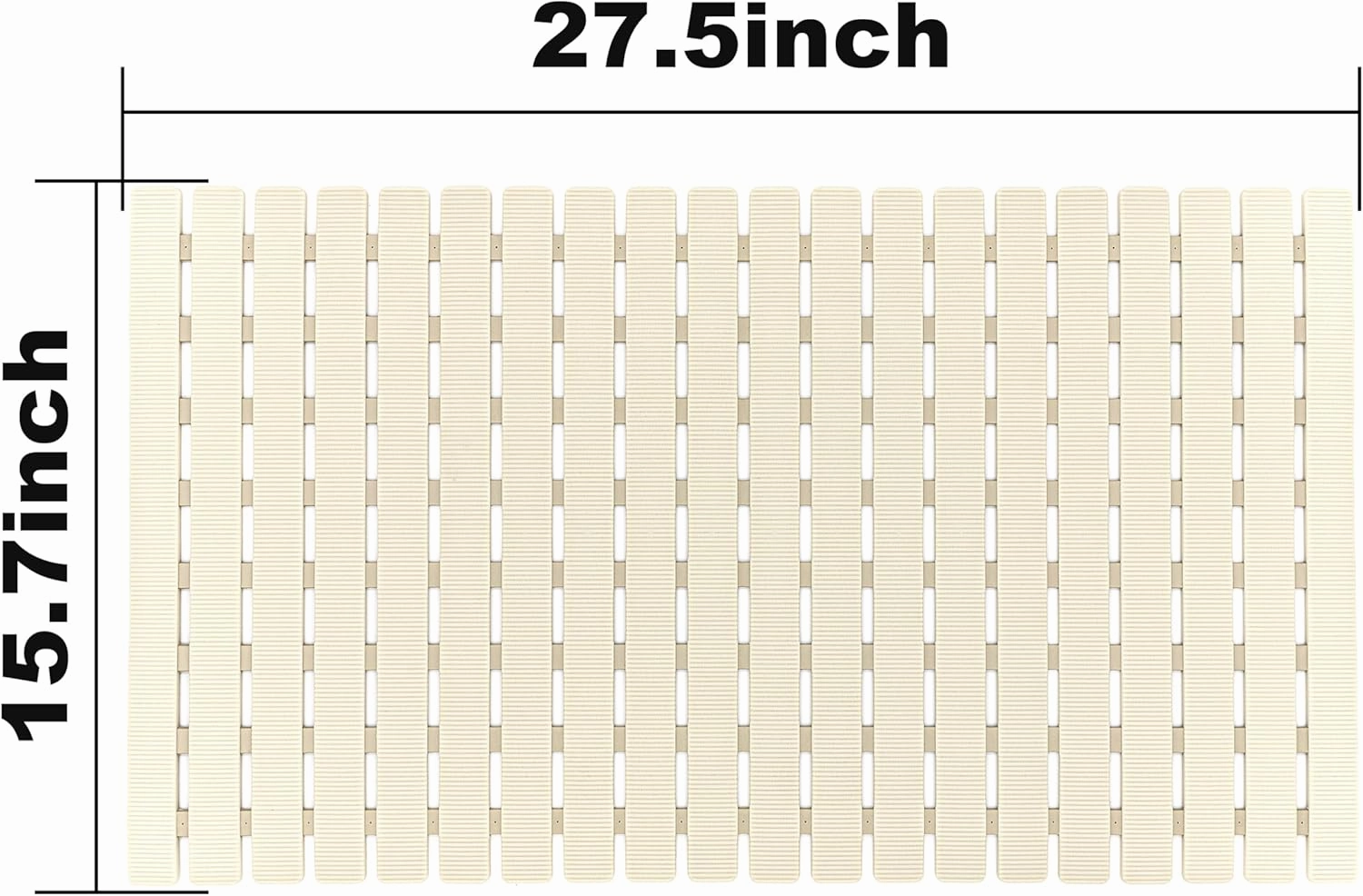 BEMISO Shower Mat Non Slip Bathtub Mat with Suction Cups and Drain Holes 27.5 x15.7 Inch Bath Mat for Tub & Shower.Easy Dry,Easy to Cut,Eco-Friendly