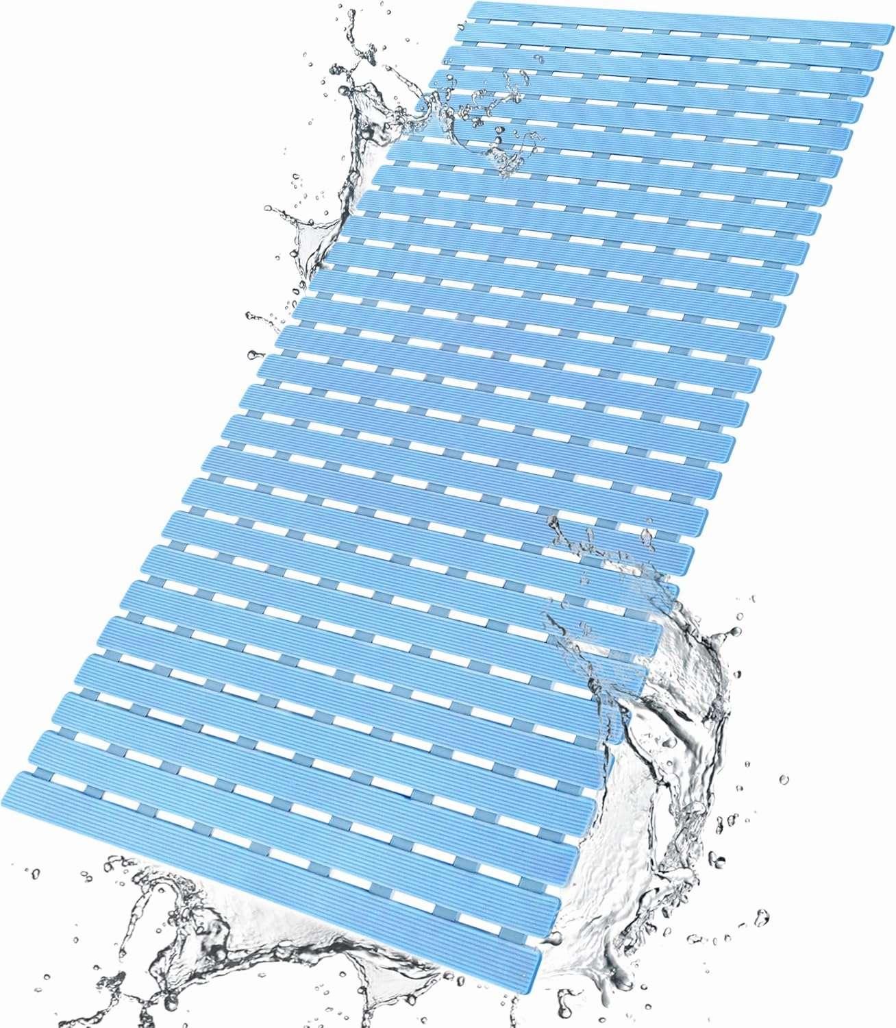 BEMISO Shower Mat Non Slip Bathtub Mat with Suction Cups and Drain Holes 37.4 x15.7 Inch Bath Mat for Tub & Shower.Easy Dry,Easy to Cut,Eco-Friendly