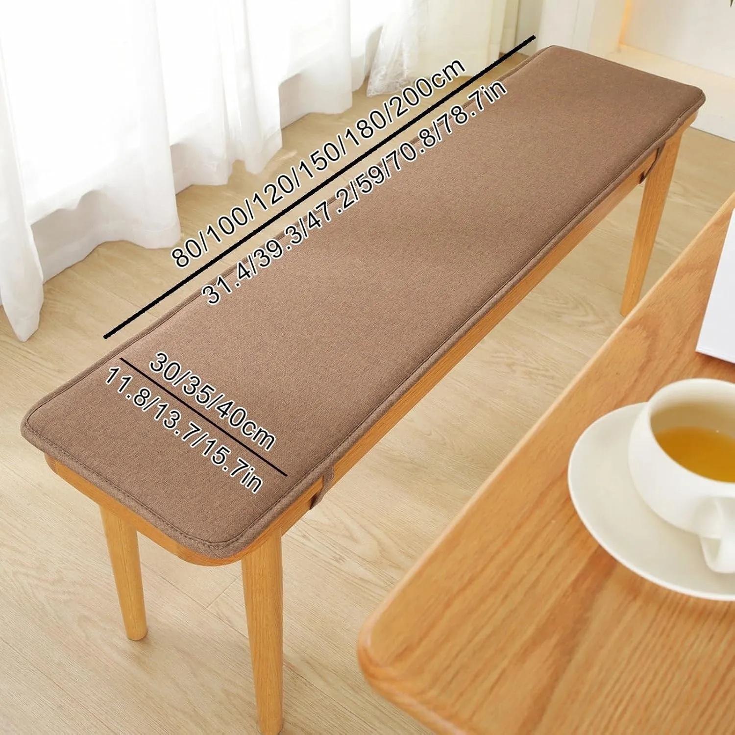 Bench Cushions for Indoor Furniture 40/48/60 x 14/15/17/11 inch Rectangular Non Slip Outdoor Bench Cushion pad for Deck Chair Swings Bench Cushion(Blue,13x59inch)