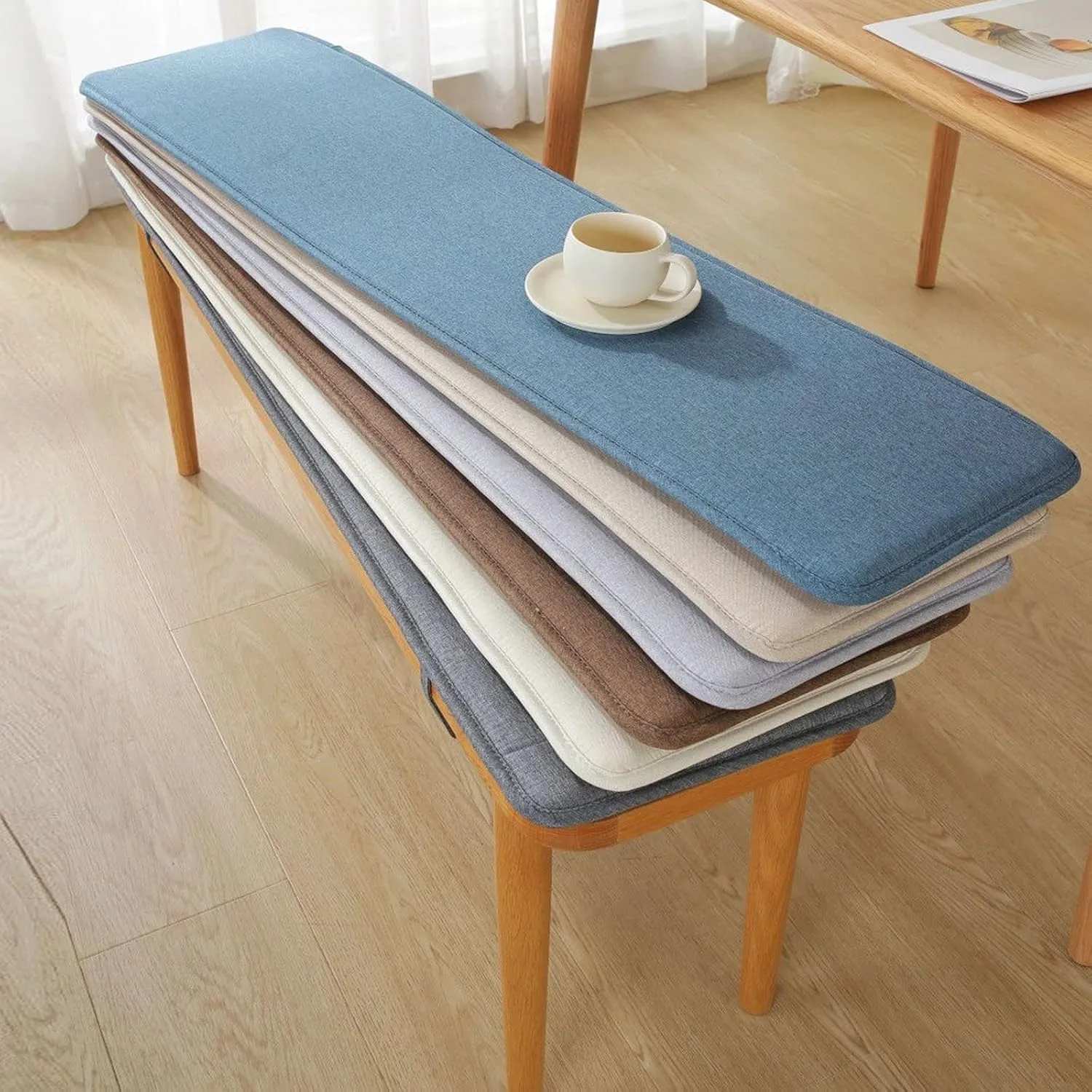 Bench Cushions for Indoor Furniture 40/48/60 x 14/15/17/11 inch Rectangular Non Slip Outdoor Bench Cushion pad for Deck Chair Swings Bench Cushion(Dark Gray,13x59inch)