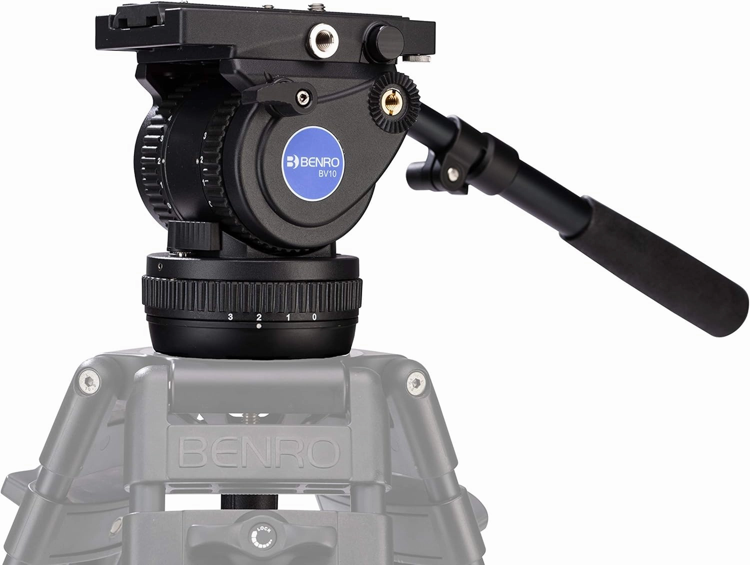 Benro 100mm Video Head, 5 Step Counterbalance, 4 Step pan & tilt Movements, 22 lb. Load Capacity- Black (BV10H)