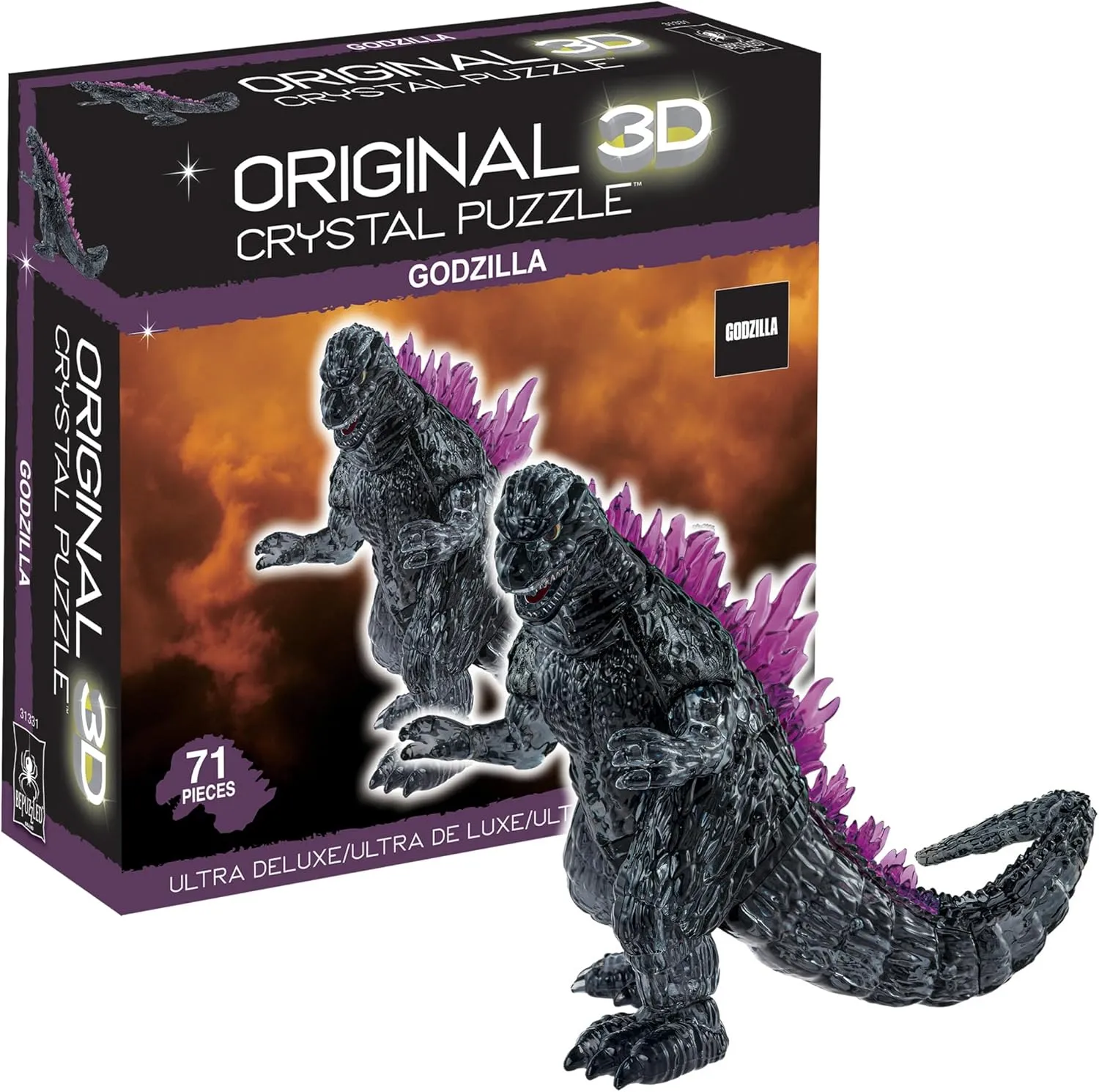 Bepuzzled, Godzilla Ultra Deluxe 3D Crystal Puzzle, for Godzilla Lovers, Collectors and Puzzlers Ages 12 and Up