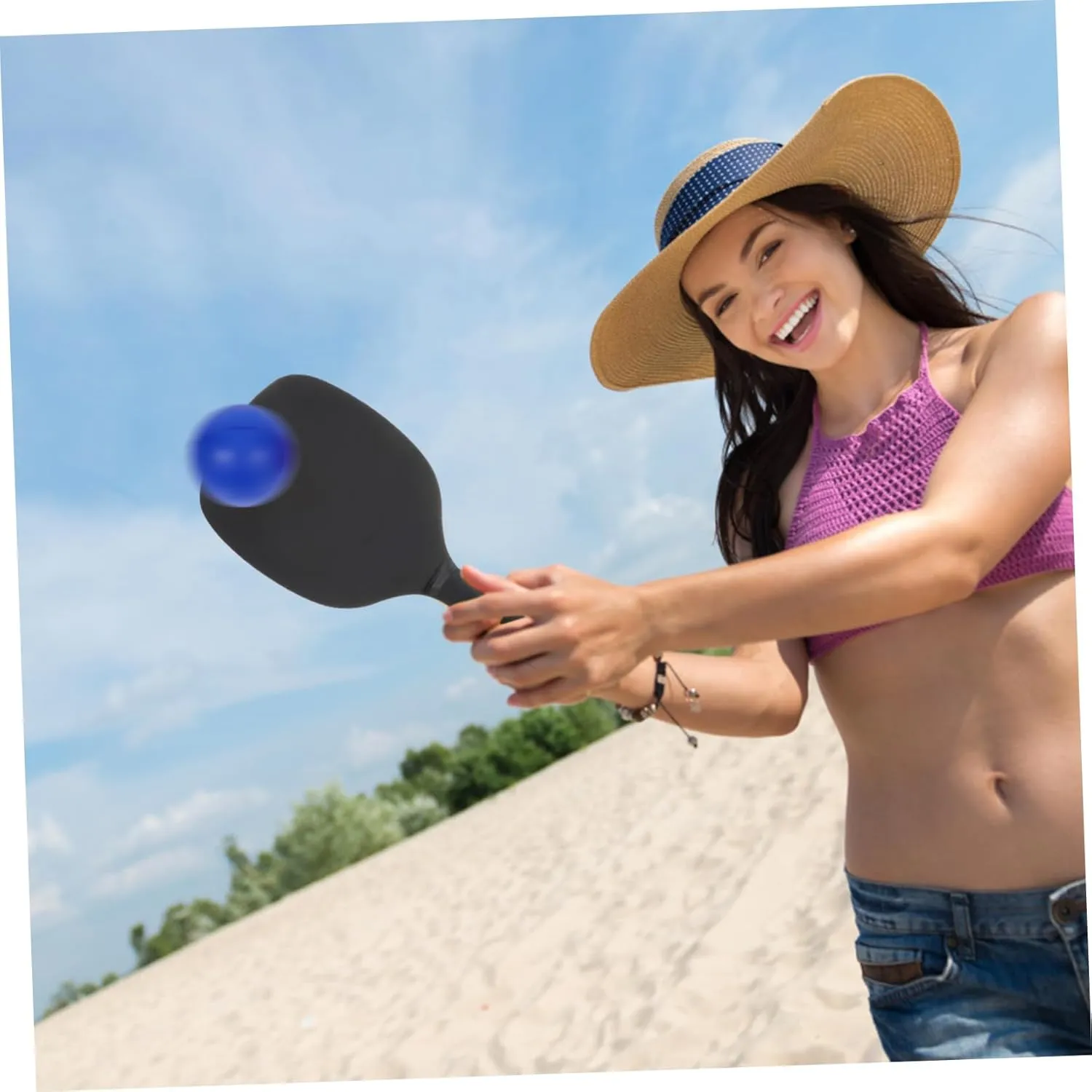 BESPORTBLE Pu Beach Balls Paddle Balls for Outdoor Fun for Beach Games Activities