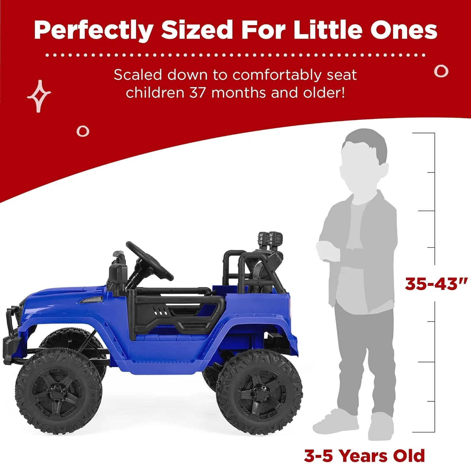 Best Choice Products 12V Kids Ride On Truck Car w/Parent Remote Control, Spring Suspension, LED Lights, AUX Port - Blue