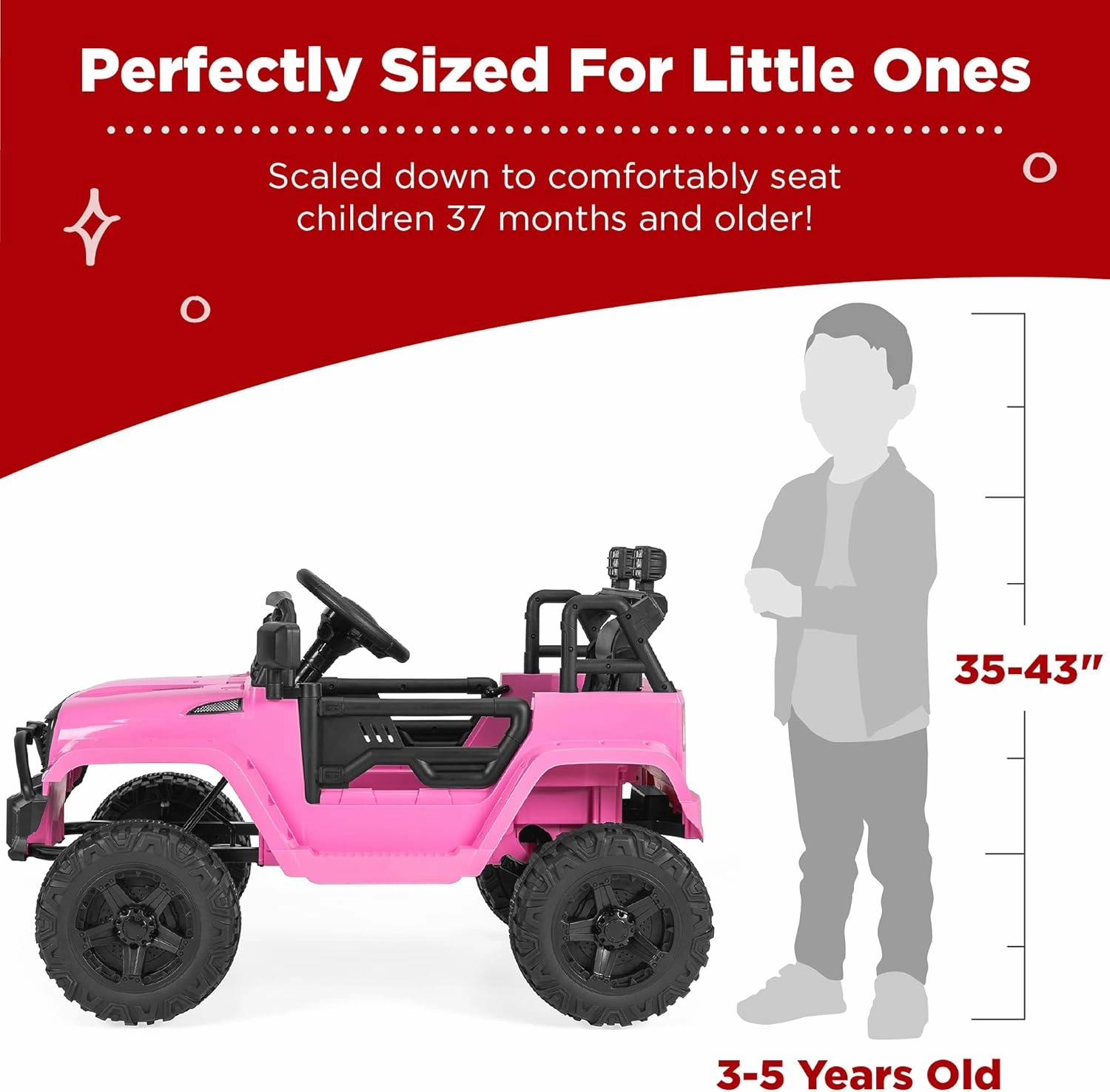 Best Choice Products 12V Kids Ride On Truck Car w/Parent Remote Control, Spring Suspension, LED Lights, AUX Port - Pink