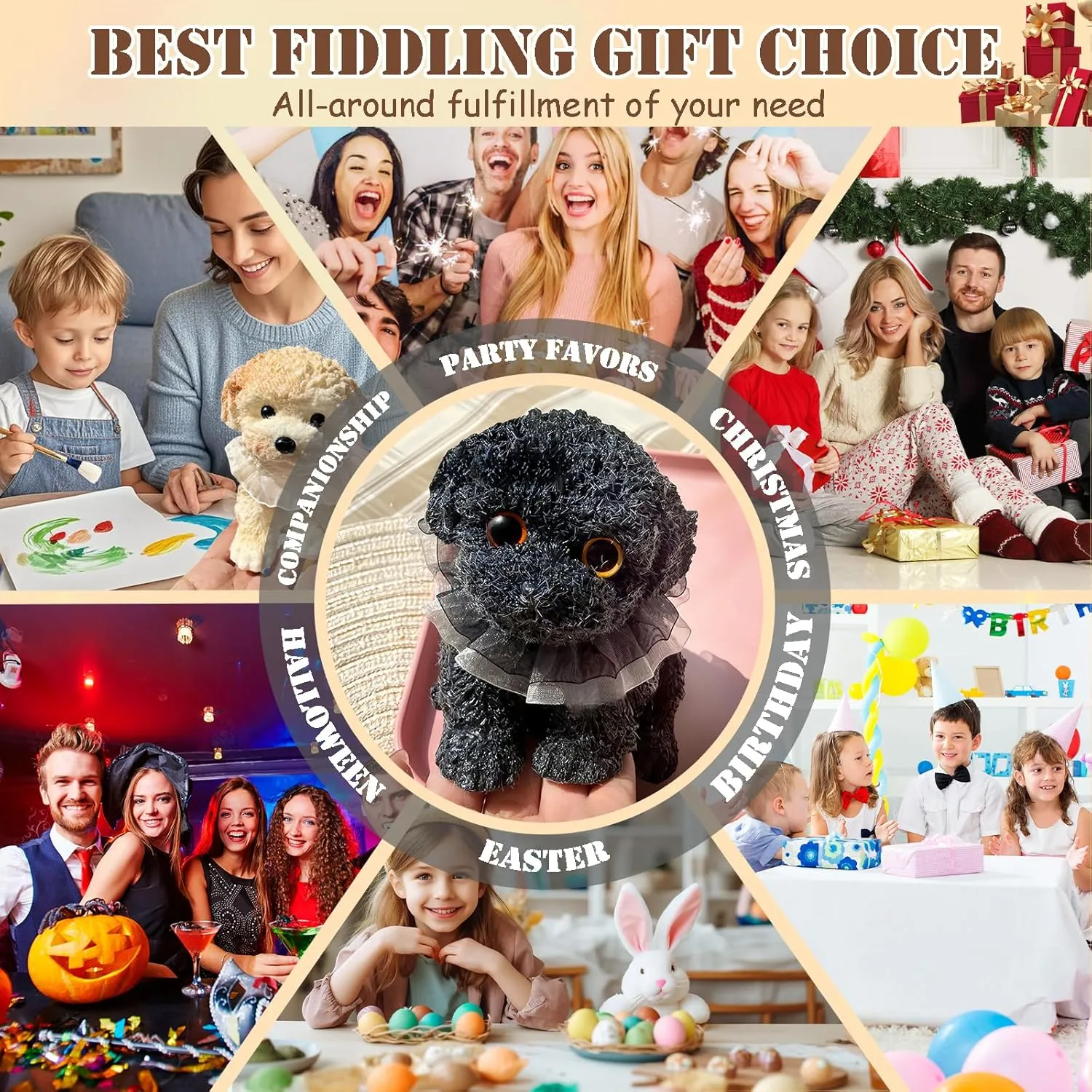 Big taba Squishy Dog, Handmade Squishy Dog Stress Relief Toy for Adult/Kids, Cute & Soft Teddy Dog Design, Perfect Squeeze Toys Gift for Relaxation and Fun
