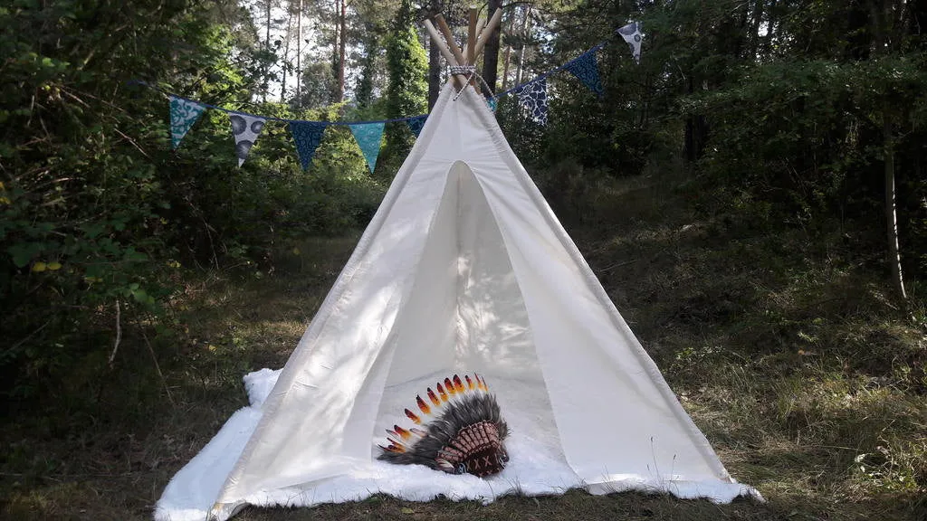 Big Teepee Tent Natural White. Tipi Tent. POLES NOT INCLUDED.