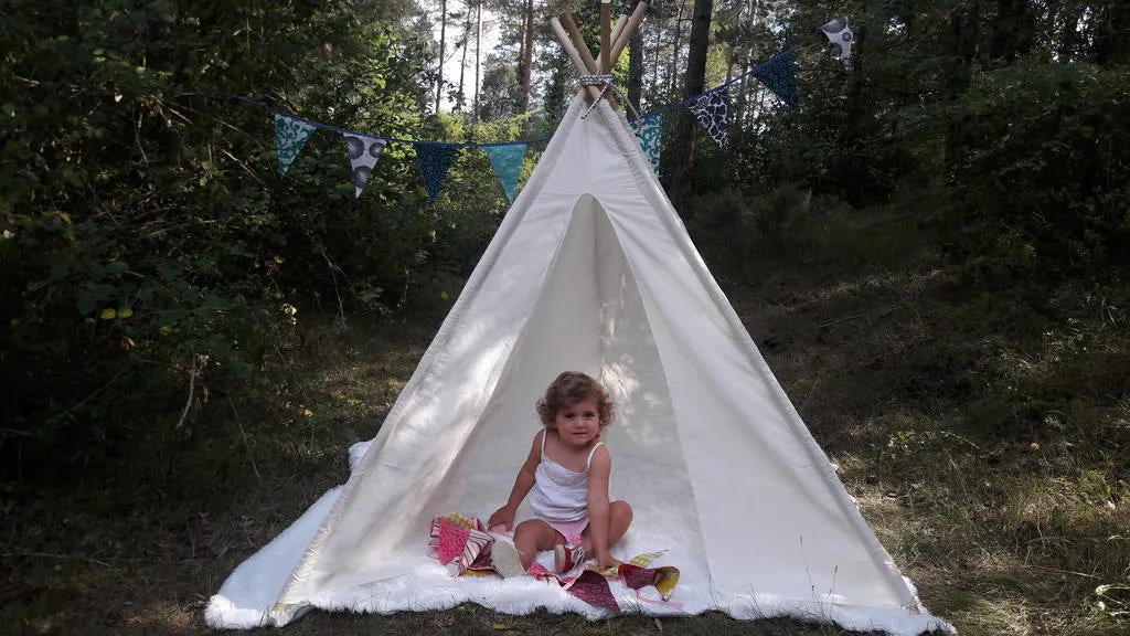 Big Teepee Tent Natural White. Tipi Tent. POLES NOT INCLUDED.