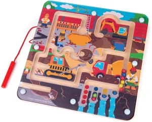 Bigjigs Toys, Construction Maze Puzzle, Wooden Toys, Jigsaw Puzzle, Wooden Puzzle, Construction Toys, Jigsaw for 3 4 5 Year Olds, Toddler Puzzles, Childrens Puzzles