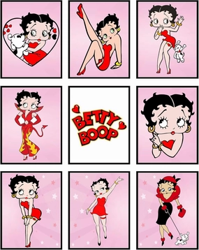 BigWig Prints Betty Boop Poster - Betty Boop Wall Decor, Birthday Decorations, Party Decorations, Cute Wall Art for Girls Room, Gifts, Y2k Room Decor Posters - Unframed Set Of 9 (8x10)