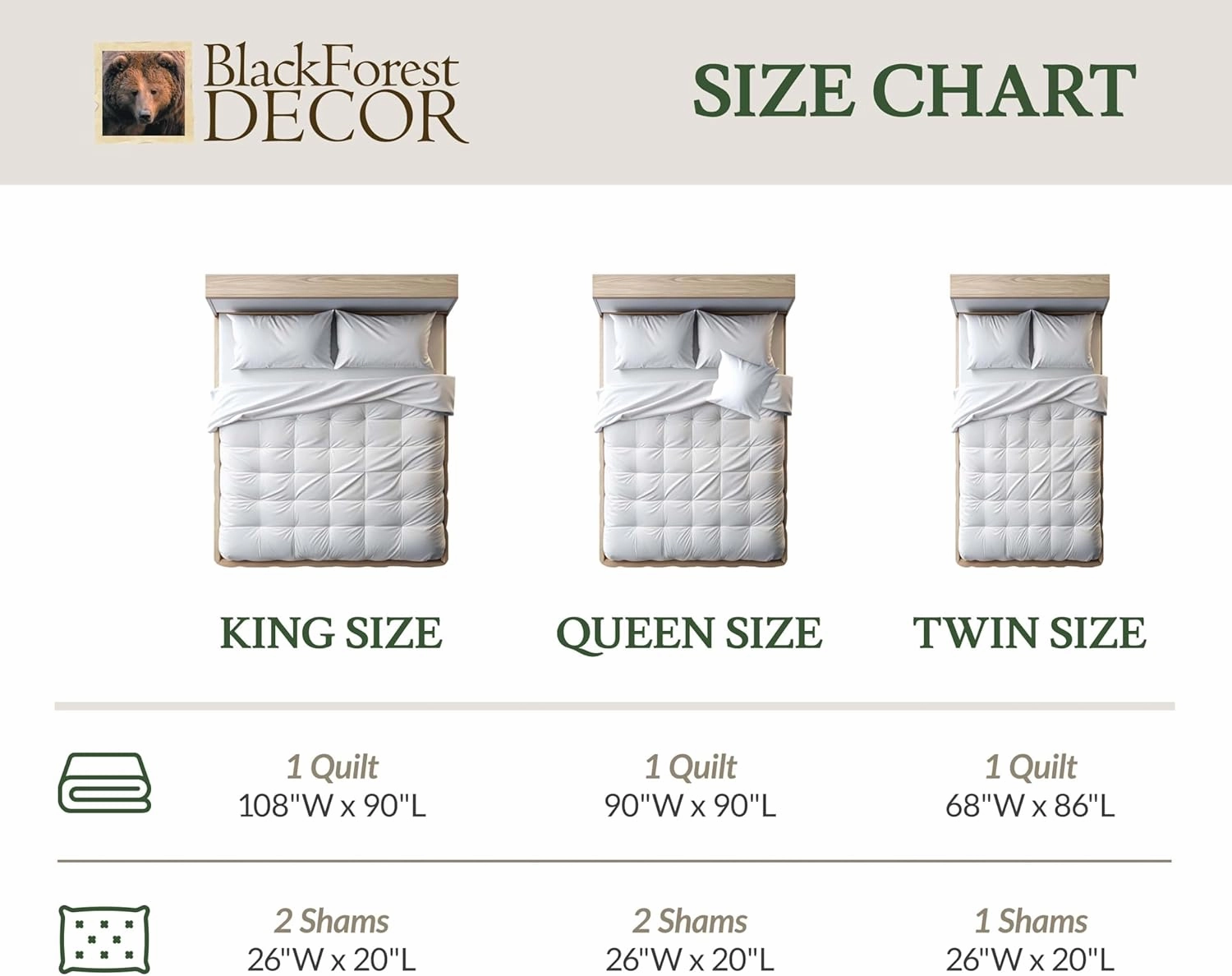 Black Forest Décor Woodland Pinecones Quilt Bed Set - Queen, Rustic Lodge Pinecone Bedding - 90" x 90"