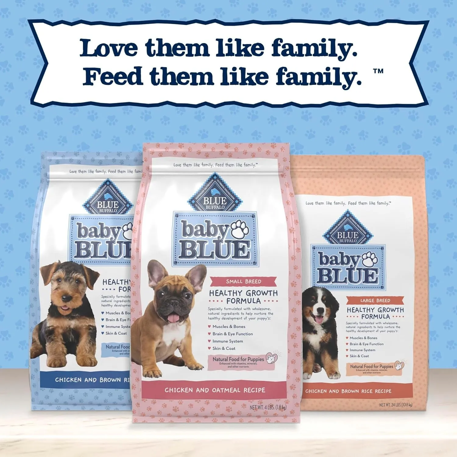 Blue Buffalo Baby Blue Natural Dry Food for Puppies, Healthy Growth Formula with DHA, Savory Chicken Recipe, 11-lb Bag