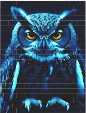 Blue Owl Building Block Puzzle Personalized Building Bricks For Adults Square Shaped Block Puzzle Building Family Keepsake Diy Brick Block Puzzles Valentine'S Day Gifts For Home Decor Brick Puzzle