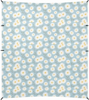 Blue and White Daisies Beach Cabana Tent UPF50 Lightweight Large Sun Shade with Carrying Bag for Family Travel
