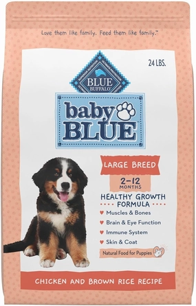 Blue Buffalo Baby BLUE Natural Large Breed Puppy Dry Dog Food, Healthy Growth Formula with DHA, Chicken and Brown Rice Recipe, 24-lb. Bag