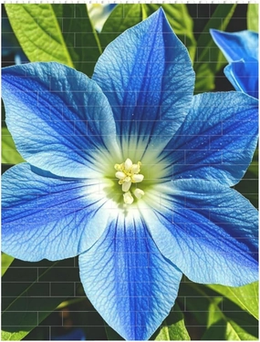 Blue Flowers Building Block Puzzle Personalized Building Bricks for Adults Square Shaped Block Puzzle Building Valentine's Day Gifts for Home Decor Brick Puzzle