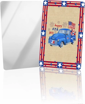 Blue Truck American Flag Red Striped Vintage Small Compact Mirror for Purse, Blue Truck American Flag Red Striped Vintage Travel Makeup Mirror for Women Men, Compact Pocket Mirror 1 PCS
