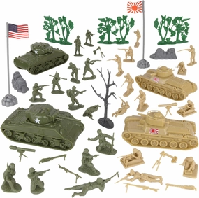 BMC CTS WW2 Battle of Saipan - Plastic Army Men 45pc Pacific Tank Battle Playset