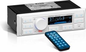 BOSS Audio Systems MR500UAB Marine Radio Receiver – Bluetooth Audio Streaming and Hands-Free Calling, USB Port, Weatherproof, Digital Media MP3 Player, No CD Player, AM/FM Radio Receiver