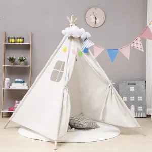 Brand new Kingso Indoor Fabric Play Teepee with Carrying Bag! Natural! Ages 3 