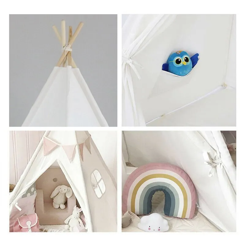 Brand new Kingso Indoor Fabric Play Teepee with Carrying Bag! Natural! Ages 3 